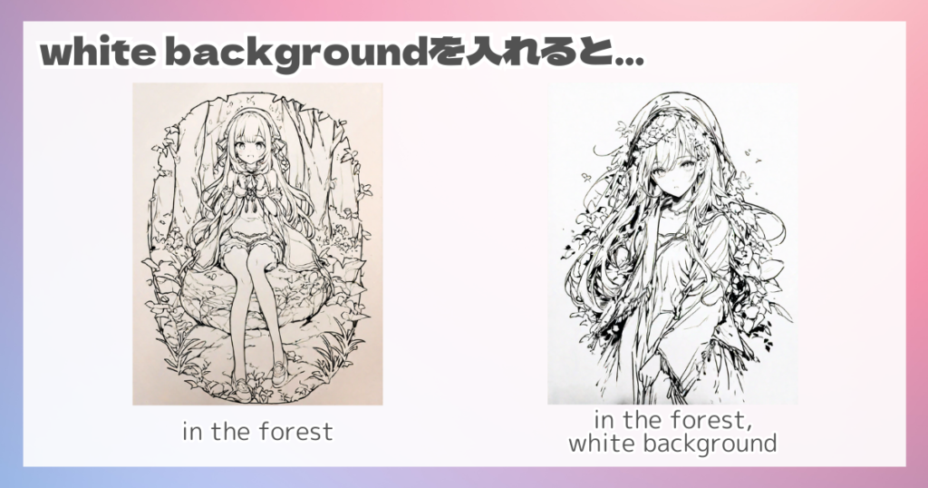 ちなみにwhite backgroundを入れるとこうなる